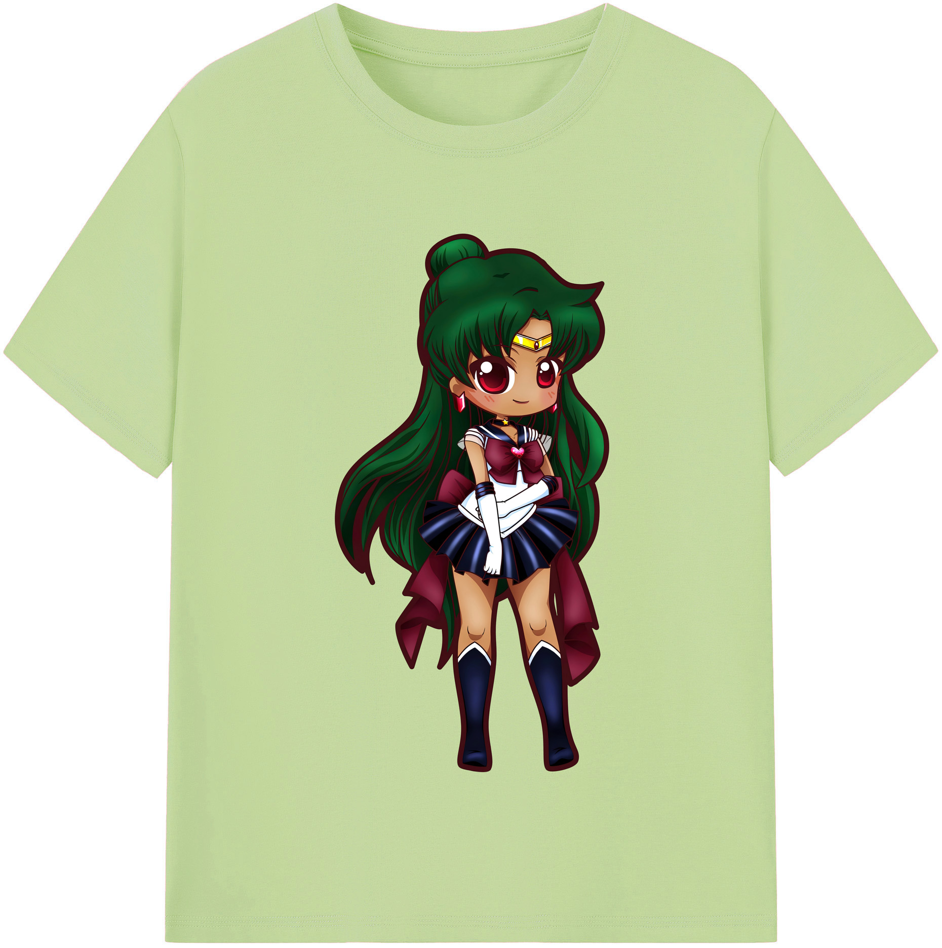 （画像用） 美少女戦士セーラームーン 冥王せつな Sailor Moon Meiou Setsuna 綿100％半袖Tシャツ（フロントプリント）